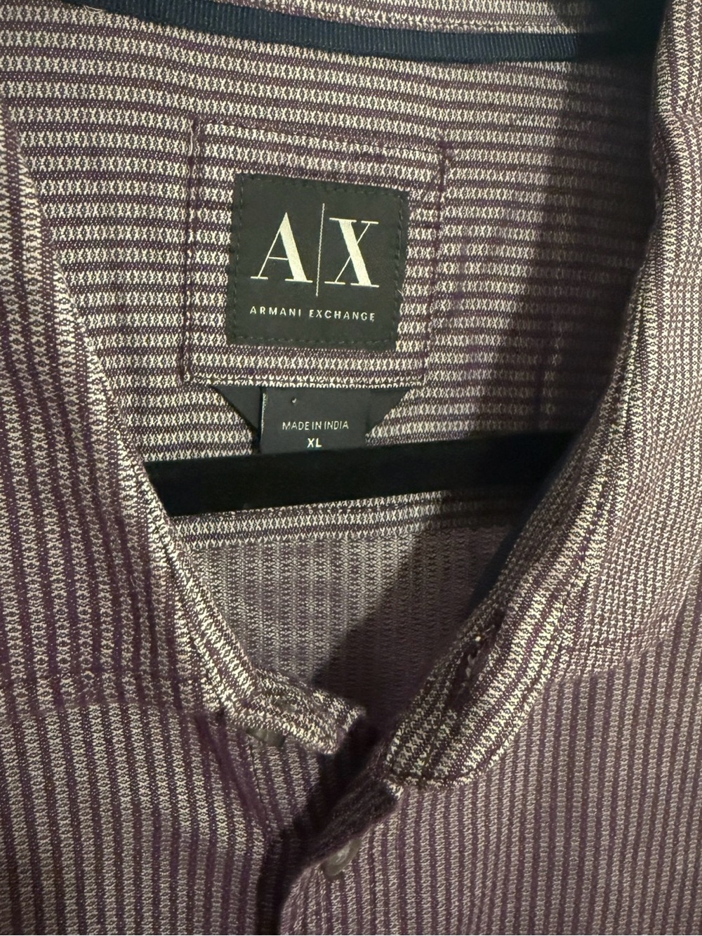 Armani Exchange Men's Purple Patterned Button-Down Shirt